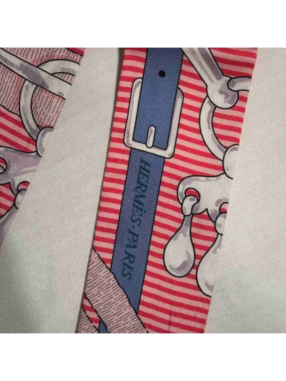 Hermes Twilly Horse Bit Chemise Scarf Red - Picture 5 of 6